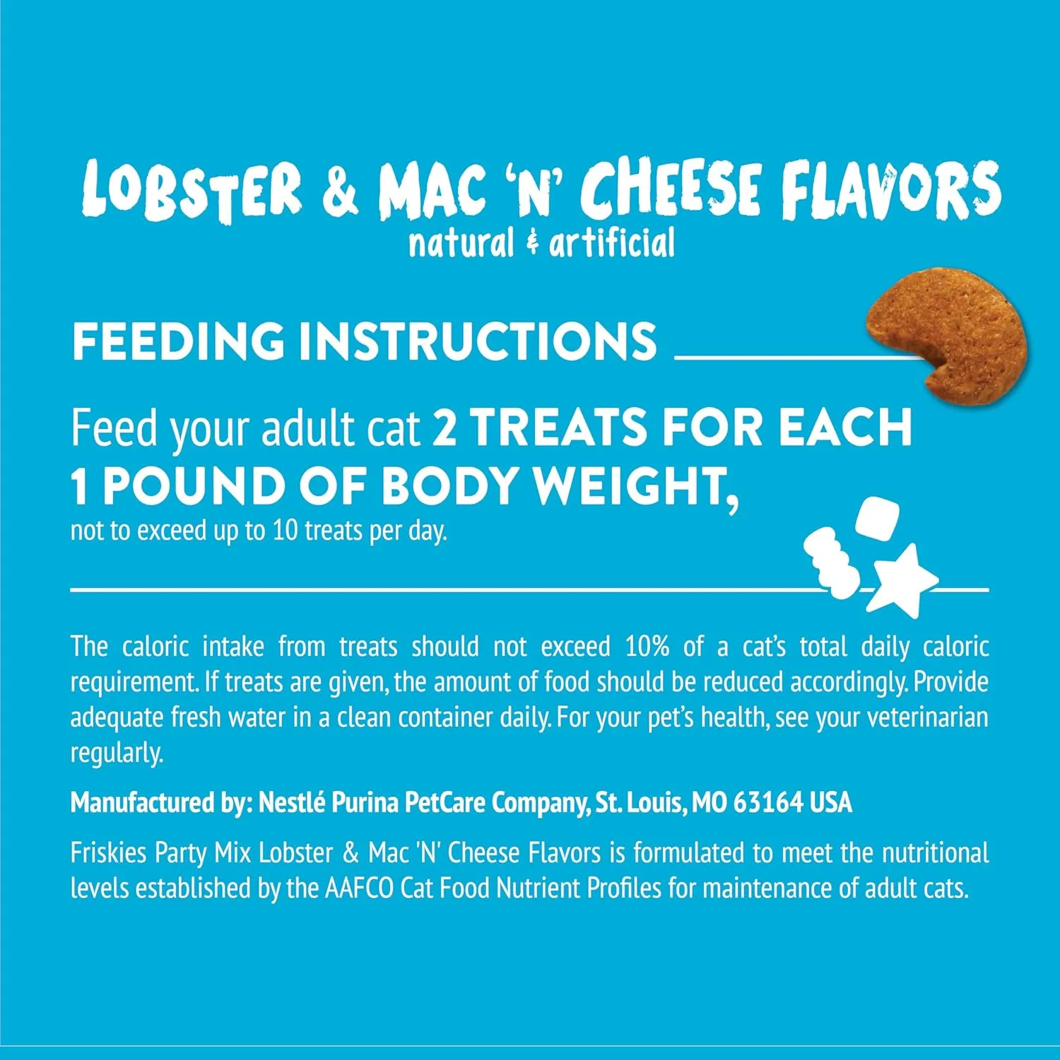 Purina Friskies Cat Treats, Party Mix Lobster & Mac 'N' Cheese Flavors - (Pack of 10) 2.1 oz. Pouches