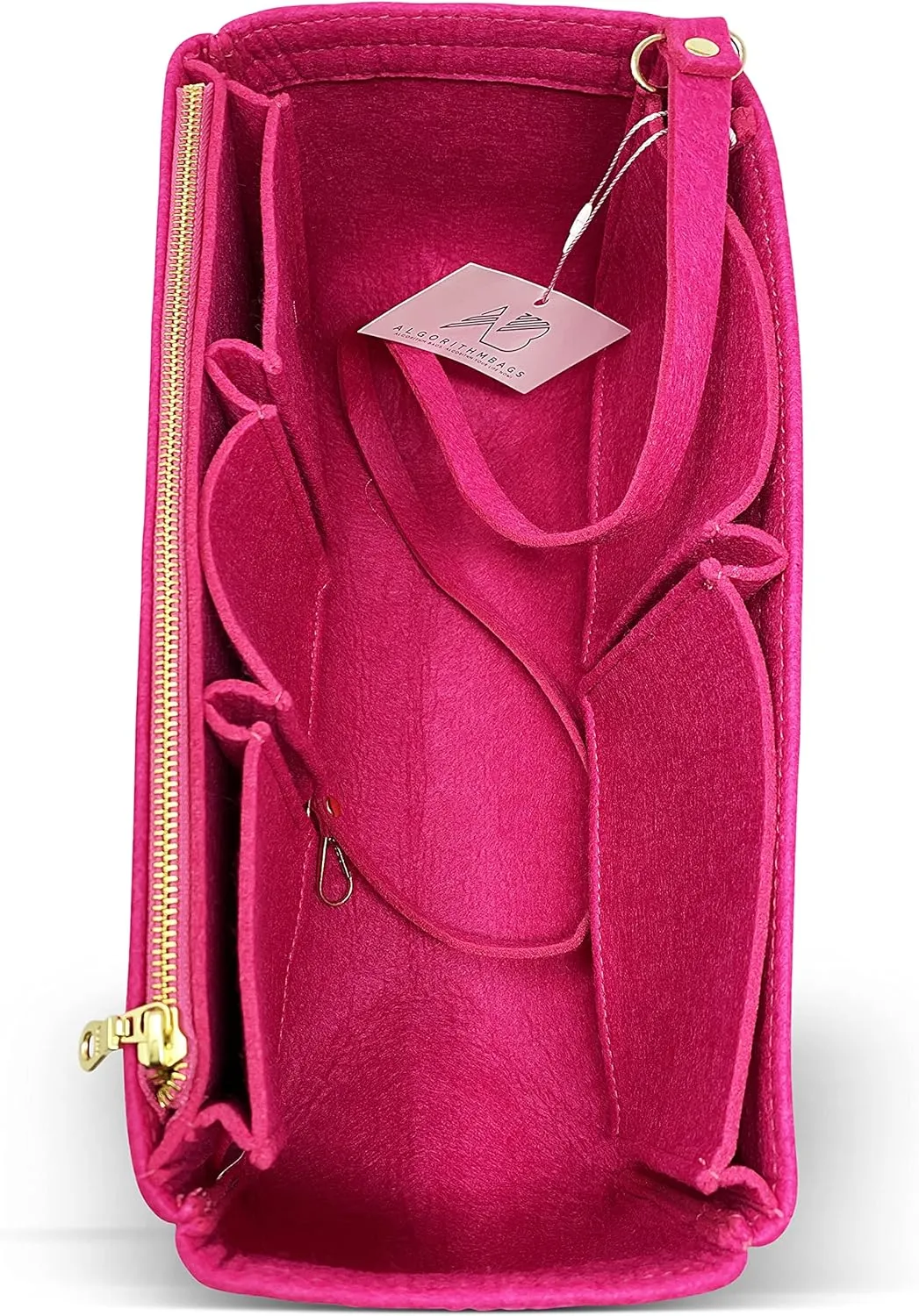 Purse Organizer Insert with zippers | designed for Louis Vuitton LV Graceful MM Bags Shaper Liner Divider Protector | 3mm Felt (Peony)