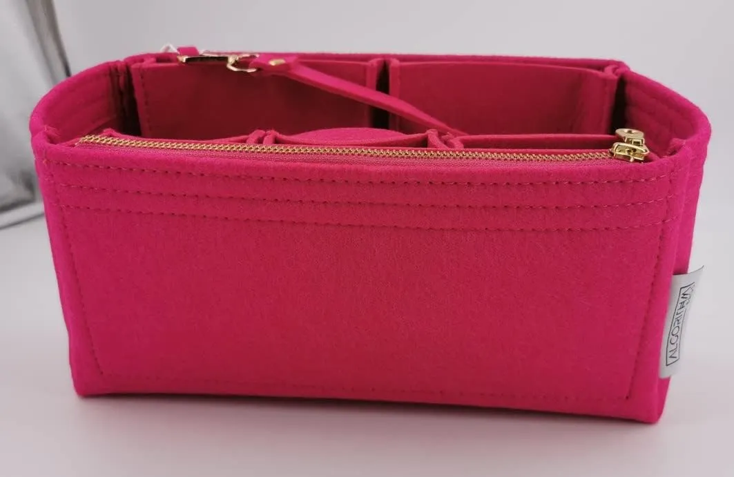 Purse Organizer Insert with zippers | designed for Louis Vuitton LV Graceful MM Bags Shaper Liner Divider Protector | 3mm Felt (Peony)