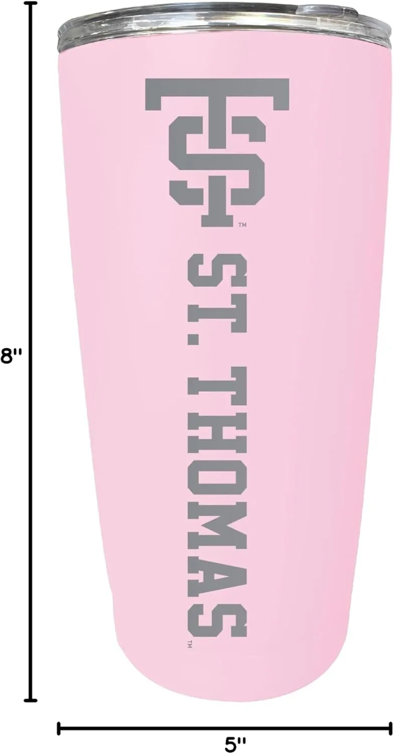 R and R Imports University of St. Thomas Engraved 16 oz Stainless Steel Insulated Tumbler Officially Licensed Collegiate Product (Pink)