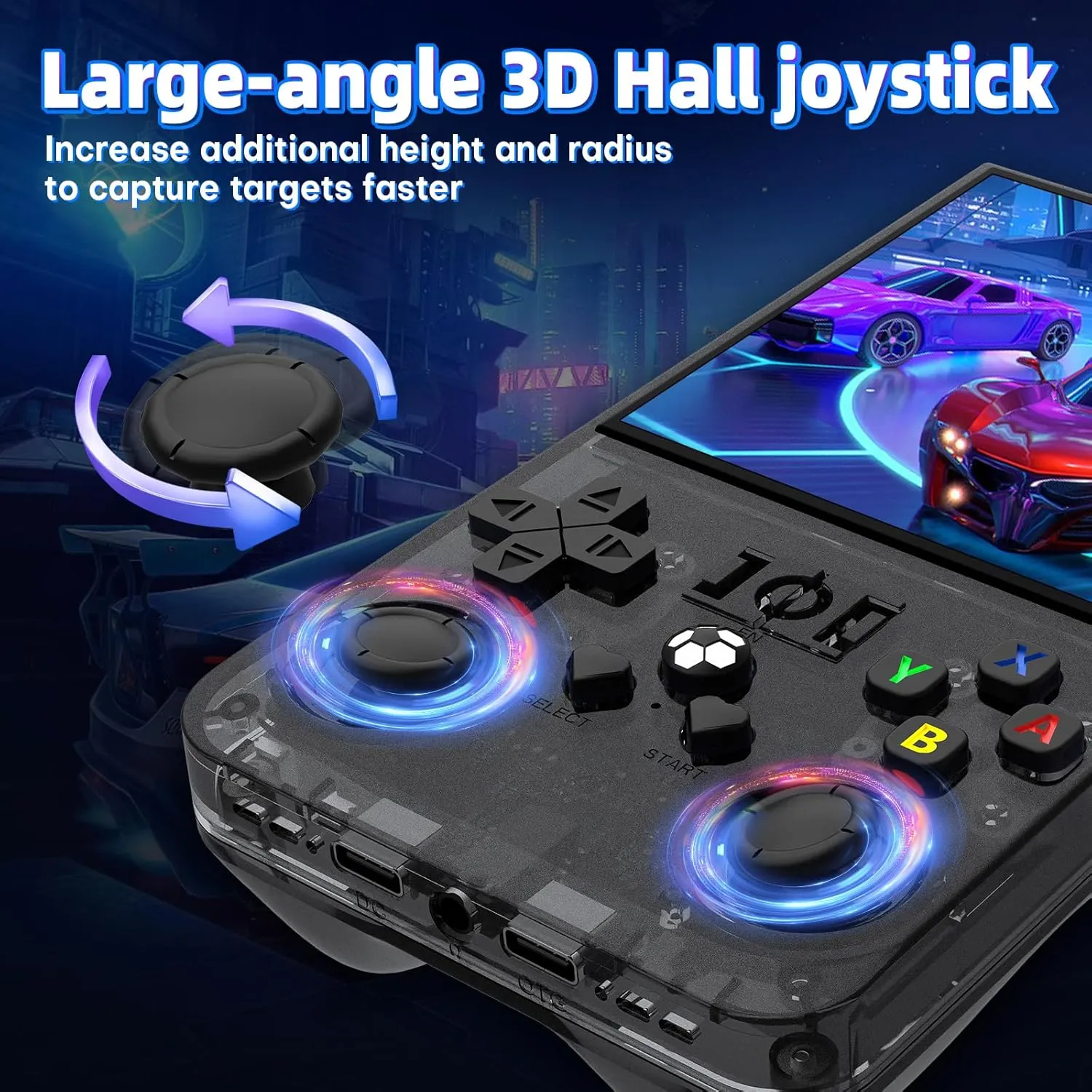 R36 Max Retro Handheld Game Console, Video Game Console with 64G Built-in 18000  Games, 4000mAh Rechargeable, Support 30  Simulators, Linux System, 4.0 Inch IPS Screen Portable Pocket Arcade, Black