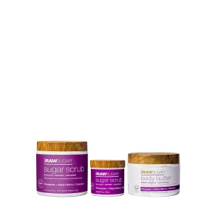 Raw Sugar Pineapple   Coconut   Maqui Berry Body Scrub and Body Butter, Body Skin Care Bundle, Body Ritual Home   Travel Pineapple, Clean Ingredients, Formulated without Sulates and Parabens