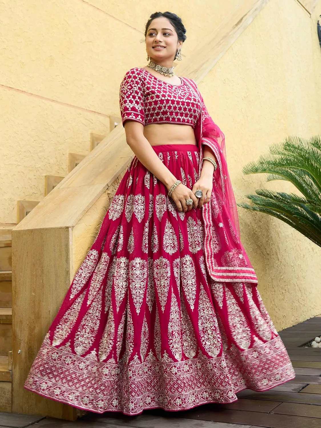 Ready To Wear A Line Wedding Bridesmaid Guest Lehenga With Matching Choli And Dupatta, Party, Festive Wear For Women