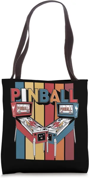 Retro Pinball Machine Vintage Arcade Game Design Tote Bag