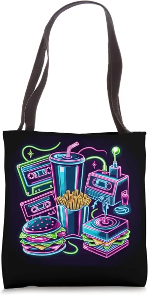 Retro Snack Blast - 80s Foodie Vector Art Tote Bag