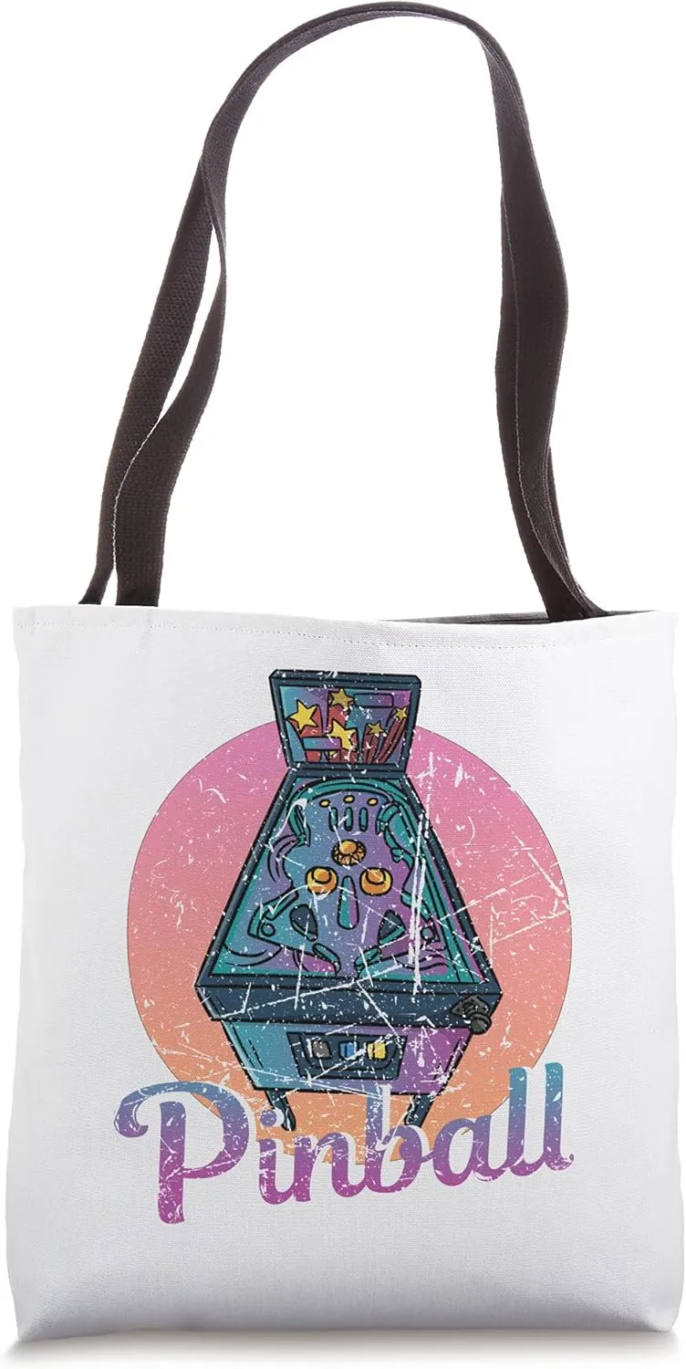Retro Vintage Arcade Gift - Distressed Look Pinball Tote Bag