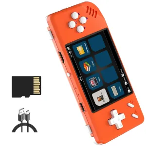 RG28XX Retro Video Handheld Game Console Linux OS Game Player 64G TF Card 5500  Games 3100mAh Battery Compatible with Bluetooth and WiFi(Lava Orange)