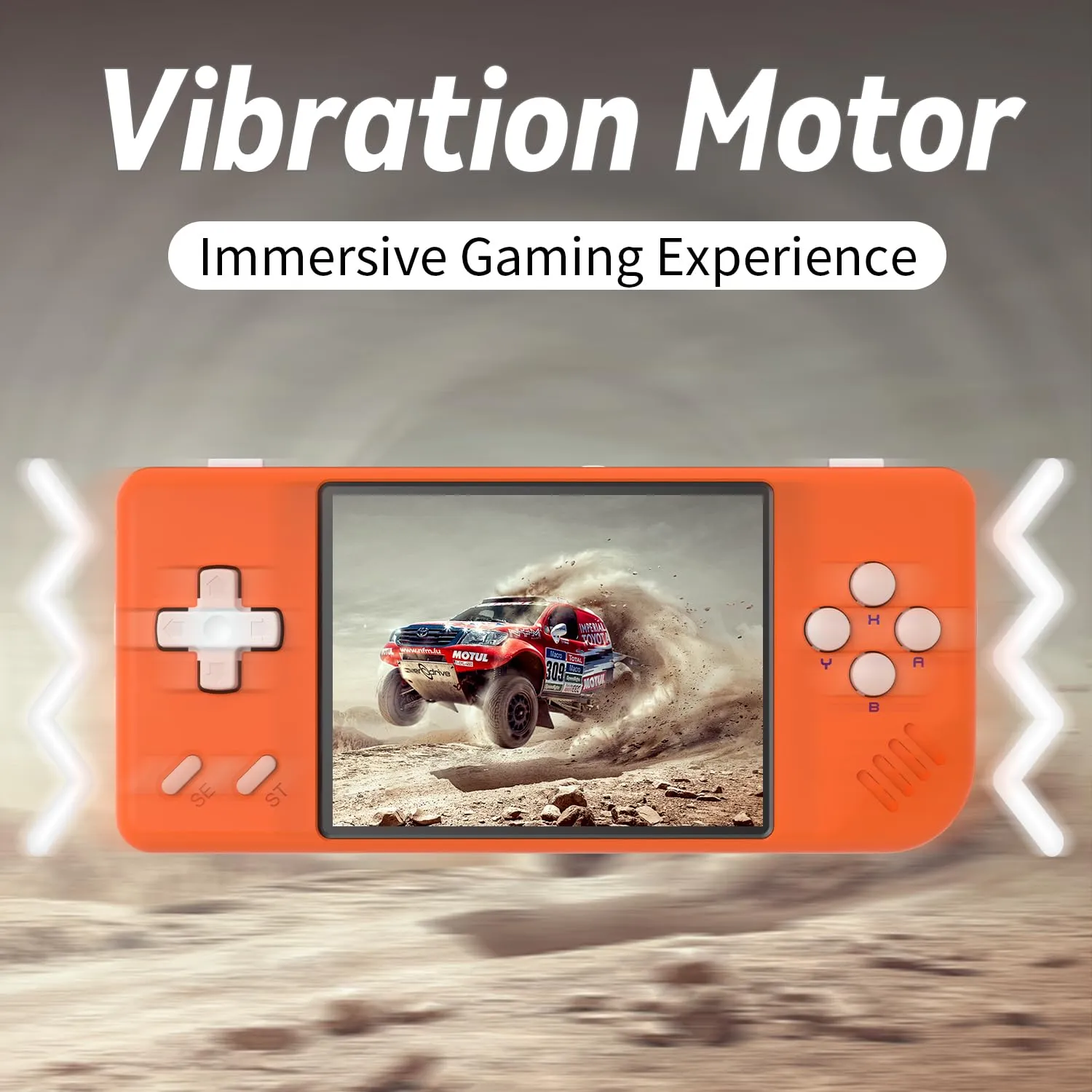RG28XX Retro Video Handheld Game Console Linux OS Game Player 64G TF Card 5500  Games 3100mAh Battery Compatible with Bluetooth and WiFi(Lava Orange)