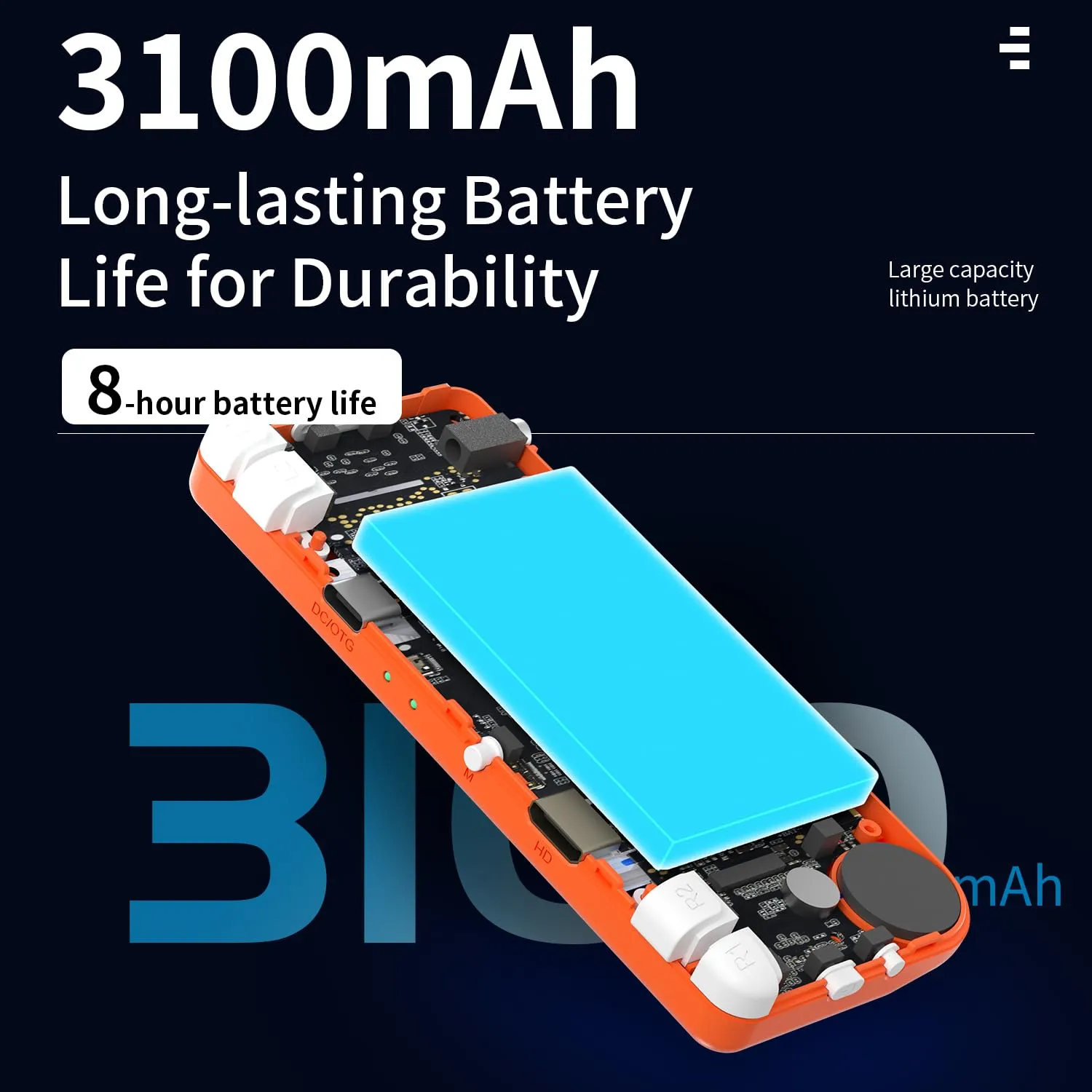 RG28XX Retro Video Handheld Game Console Linux OS Game Player 64G TF Card 5500  Games 3100mAh Battery Compatible with Bluetooth and WiFi(Lava Orange)