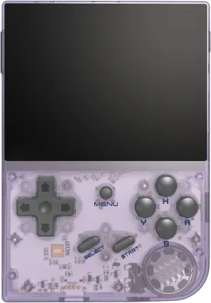 RG35XX 2024 New Updated Portable Game Console with 3.5 Inch IPS Screen Built-in 5470  Games Linux System, Handheld Video Games Support Gamepad and HDMI TV Output, Retro Game Gift (Transparent Purple)
