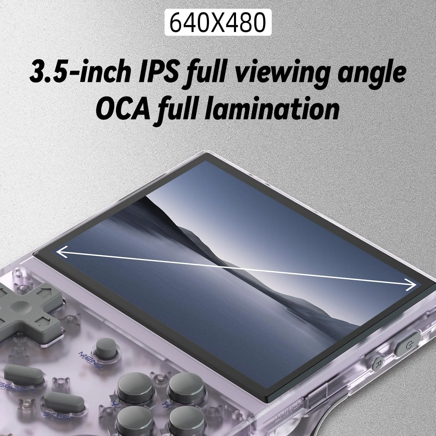 RG35XX 2024 New Updated Portable Game Console with 3.5 Inch IPS Screen Built-in 5470  Games Linux System, Handheld Video Games Support Gamepad and HDMI TV Output, Retro Game Gift (Transparent Purple)