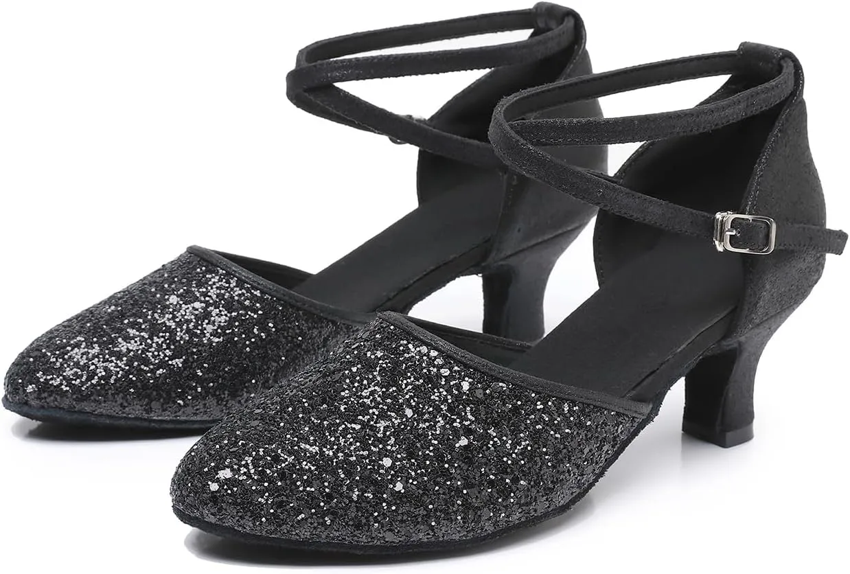 Rosefinch Women's Professional Latin Dance Shoes Satin Salsa Ballroom Wedding Dancing Shoes