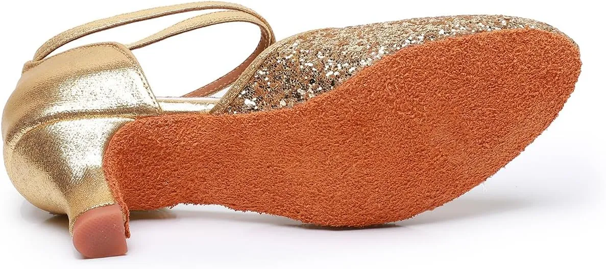 Rosefinch Women's Professional Latin Dance Shoes Satin Salsa Ballroom Wedding Dancing Shoes