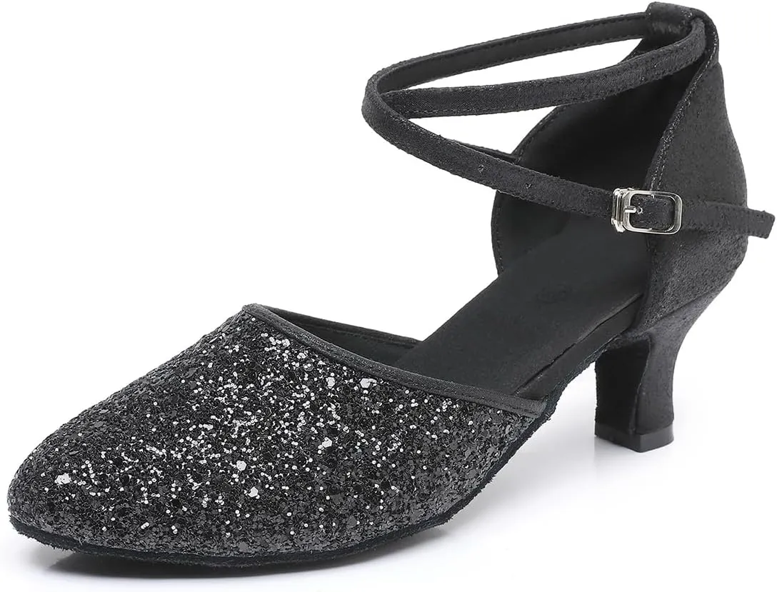 Rosefinch Women's Professional Latin Dance Shoes Satin Salsa Ballroom Wedding Dancing Shoes