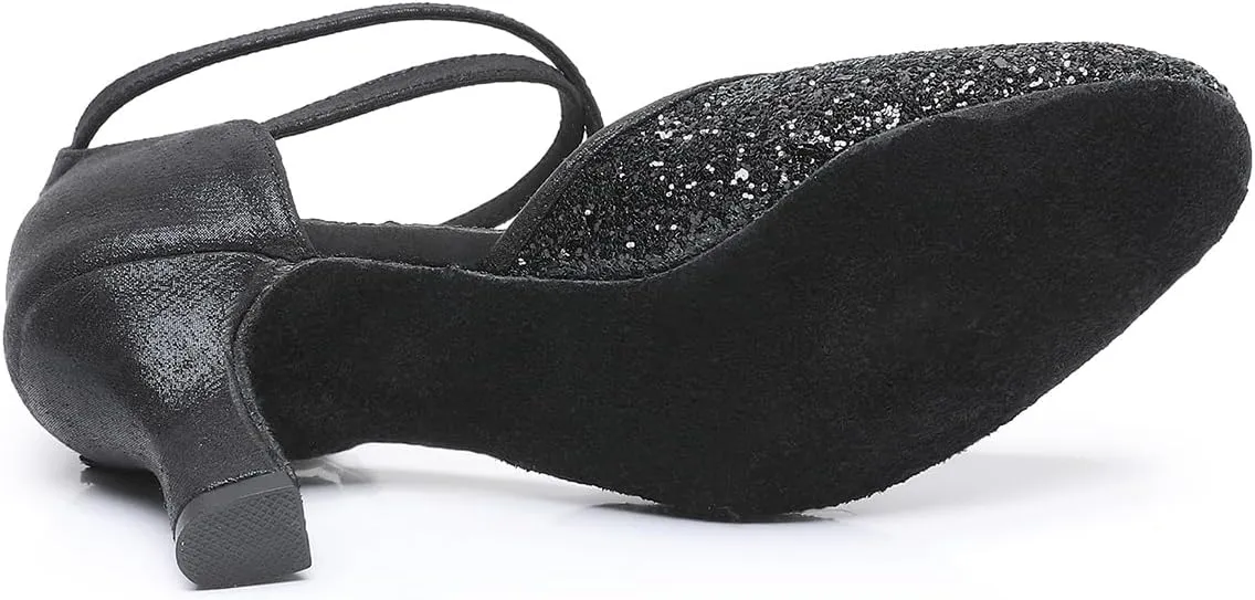 Rosefinch Women's Professional Latin Dance Shoes Satin Salsa Ballroom Wedding Dancing Shoes