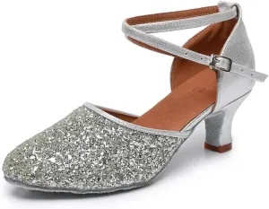 Rosefinch Women's Professional Latin Dance Shoes Satin Salsa Ballroom Wedding Dancing Shoes