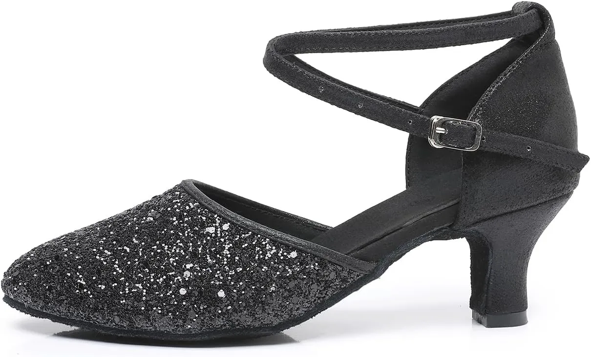 Rosefinch Women's Professional Latin Dance Shoes Satin Salsa Ballroom Wedding Dancing Shoes