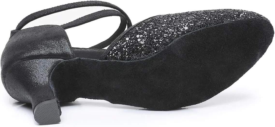 Rosefinch Women's Professional Latin Dance Shoes Satin Salsa Ballroom Wedding Dancing Shoes