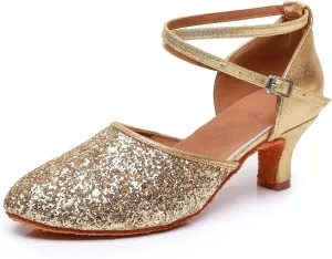 Rosefinch Women's Professional Latin Dance Shoes Satin Salsa Ballroom Wedding Dancing Shoes