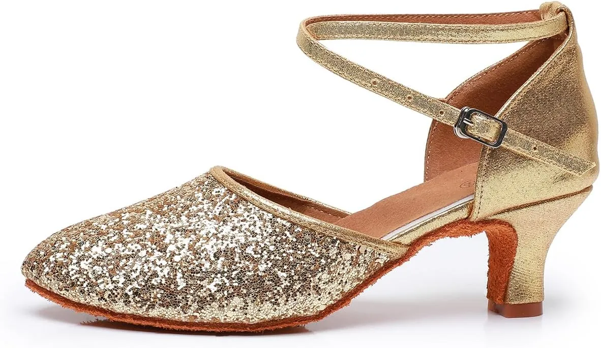 Rosefinch Women's Professional Latin Dance Shoes Satin Salsa Ballroom Wedding Dancing Shoes