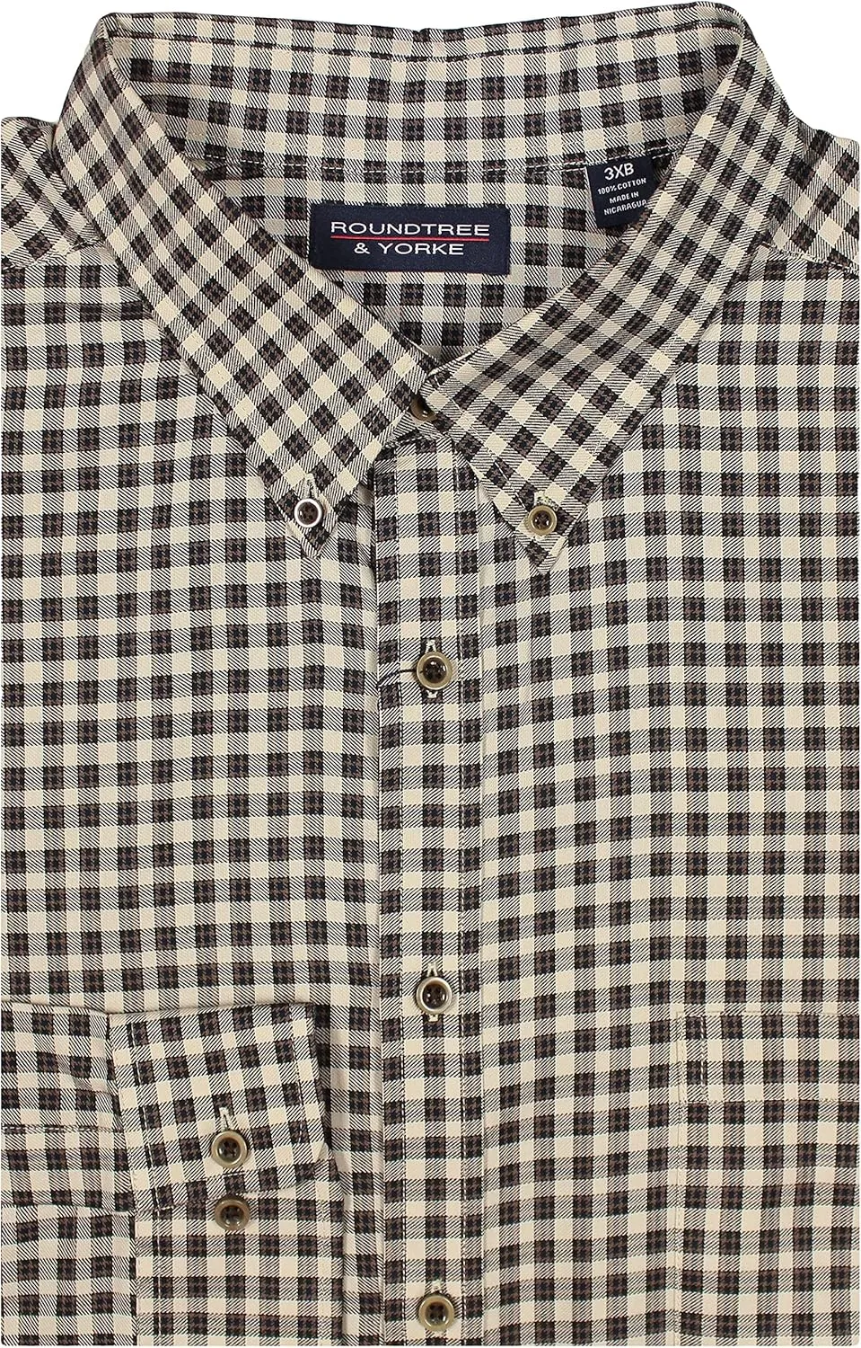 Roundtree & Yorke Luxury Cotton Men's Big and Tall Long Sleeve Shirt with Pocket
