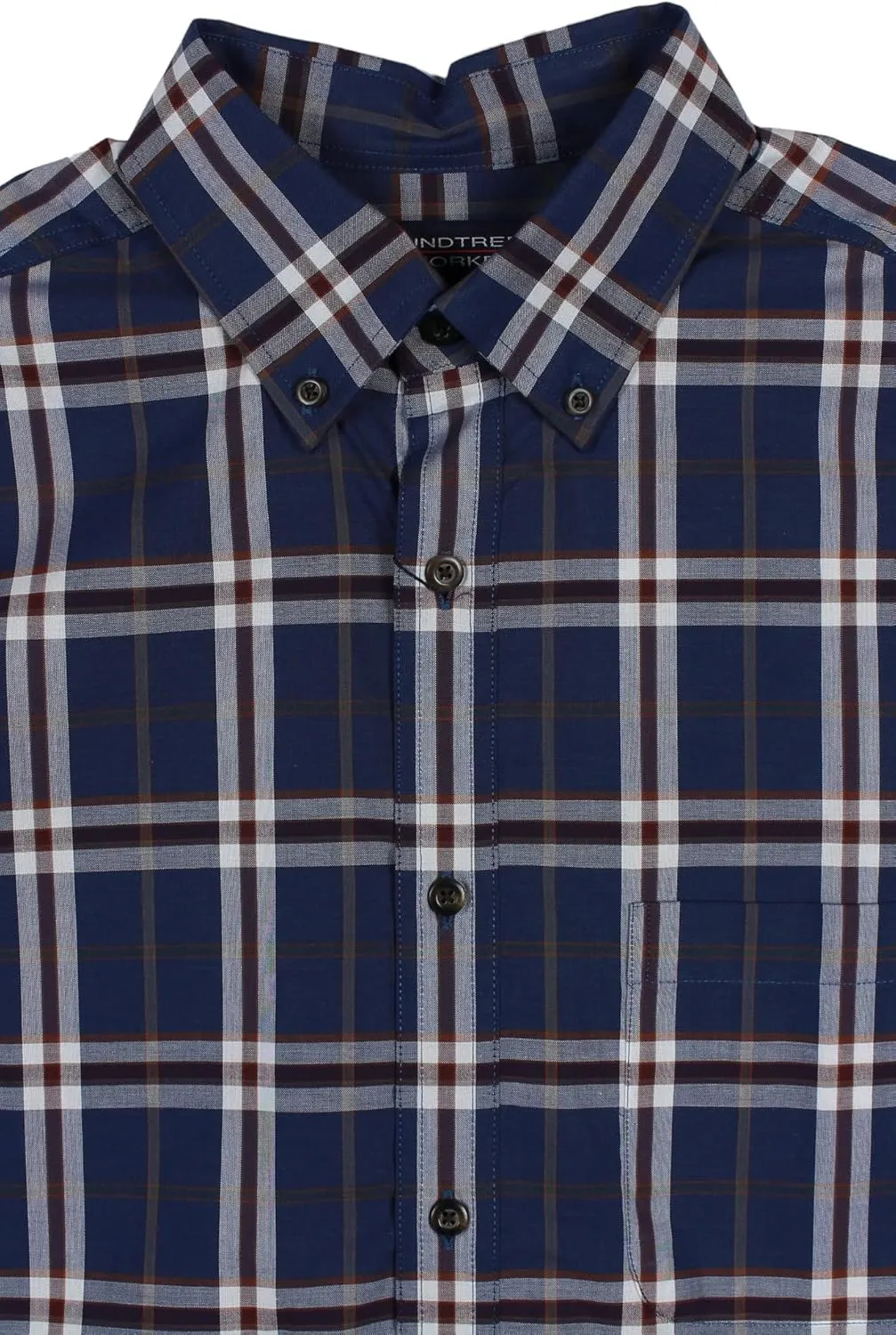 Roundtree & Yorke Luxury Cotton Men's Long Sleeve Shirt with Pocket, Regular Sizes