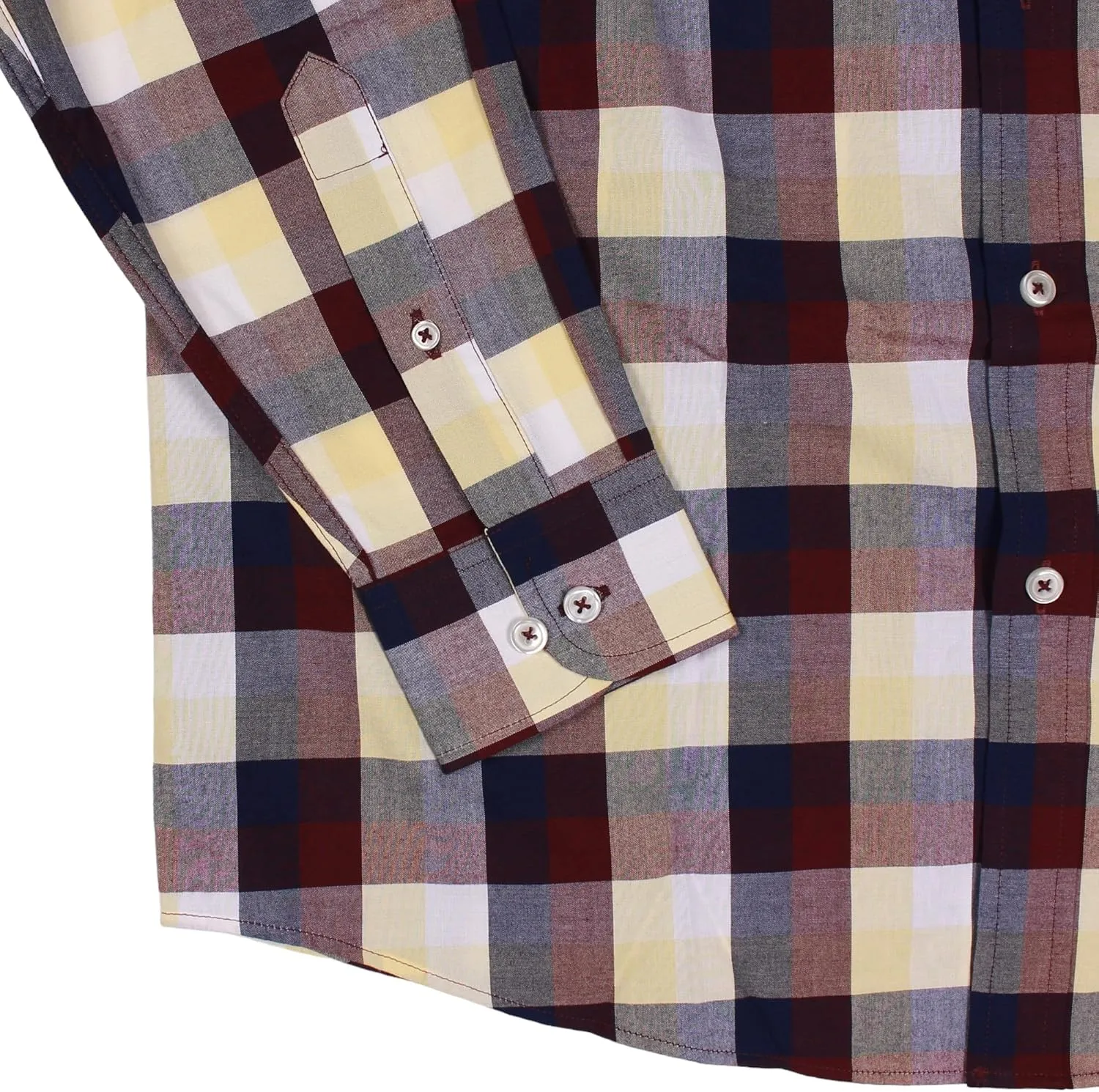Roundtree & Yorke Luxury Cotton Men's Long Sleeve Shirt with Pocket, Regular Sizes