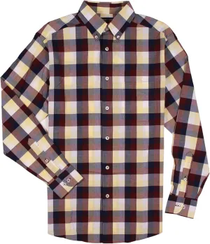 Roundtree & Yorke Luxury Cotton Men's Long Sleeve Shirt with Pocket, Regular Sizes