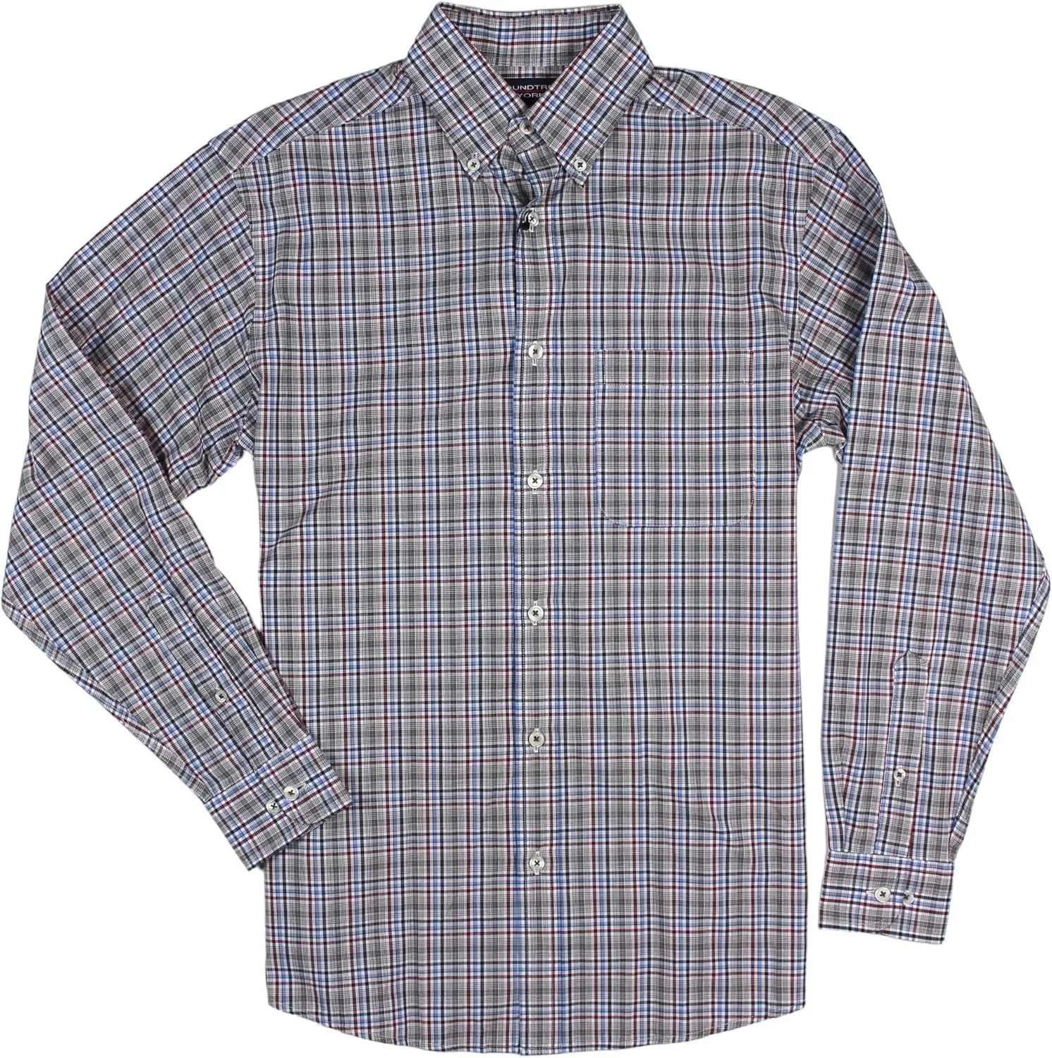 Roundtree & Yorke Luxury Cotton Men's Long Sleeve Shirt with Pocket, Regular Sizes