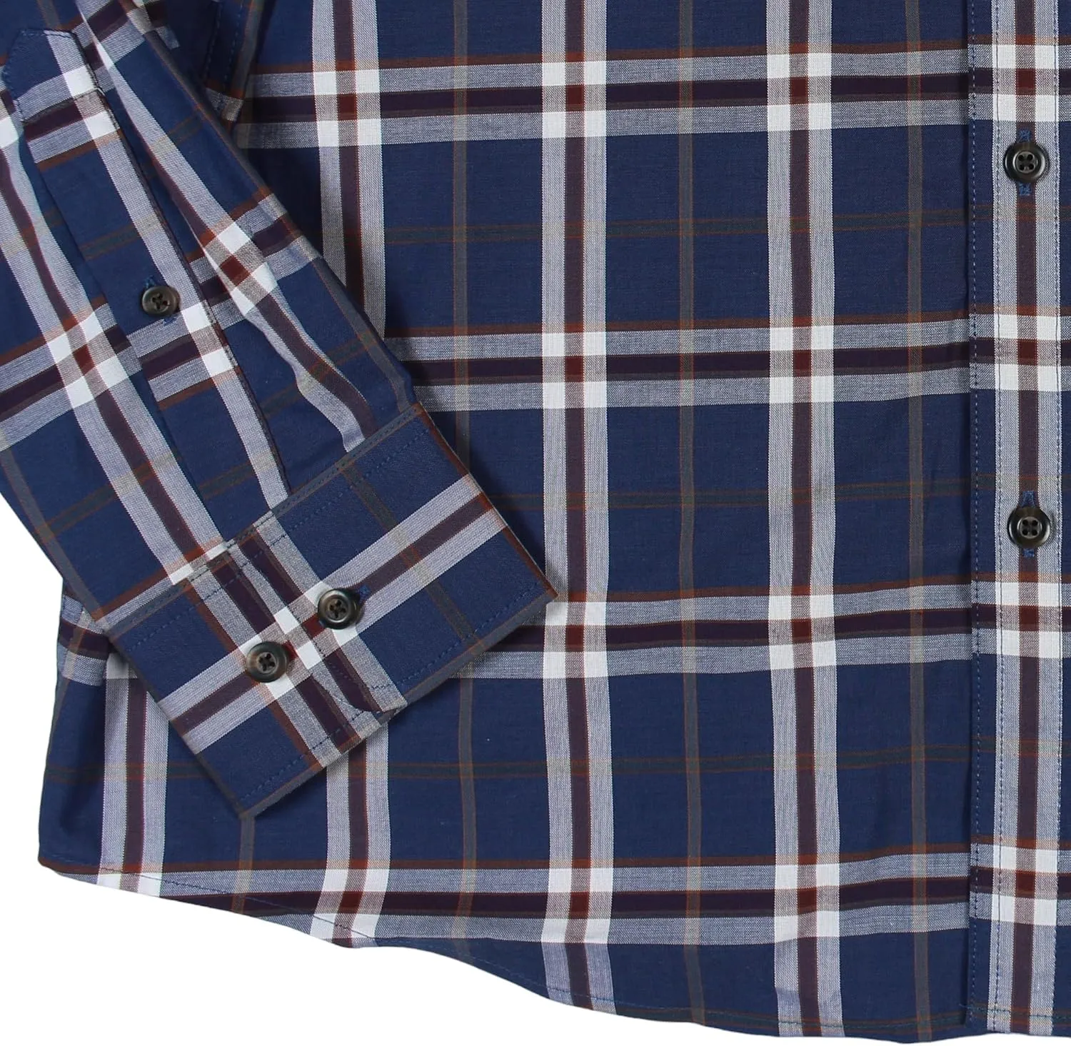 Roundtree & Yorke Luxury Cotton Men's Long Sleeve Shirt with Pocket, Regular Sizes