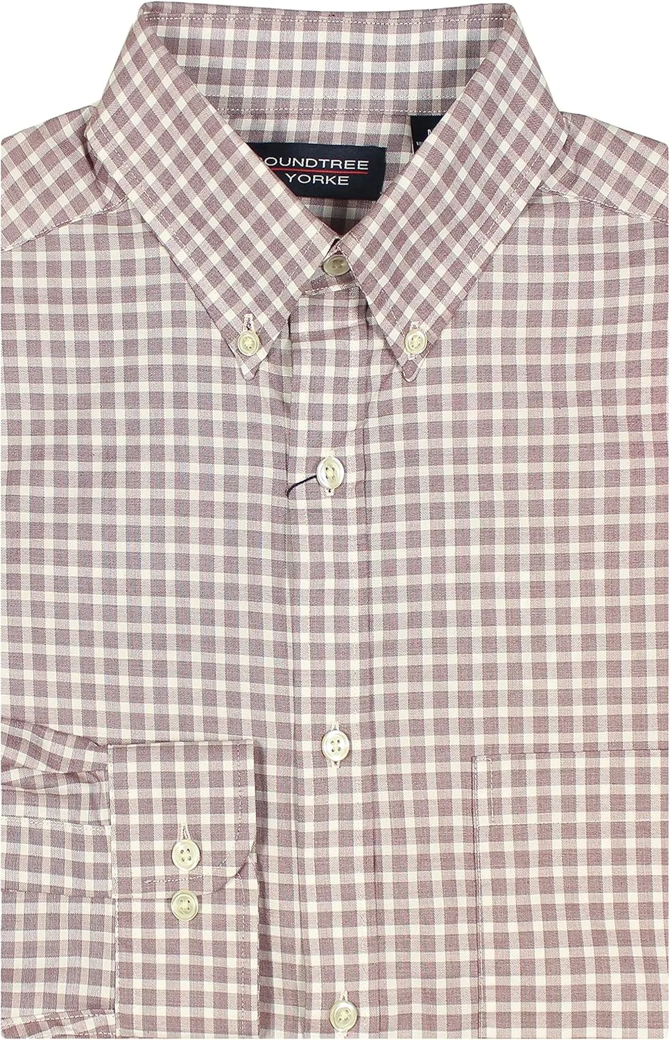 Roundtree & Yorke Luxury Cotton Men's Long Sleeve Shirt with Pocket, Regular Sizes