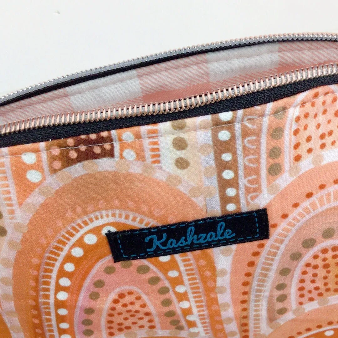 Sand Hills Double Zip Makeup Bag. Design by Holly Sanders