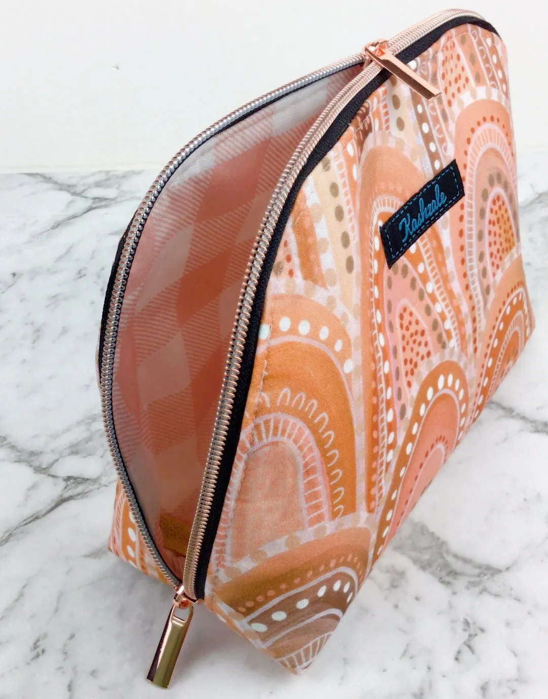 Sand Hills Double Zip Makeup Bag. Design by Holly Sanders