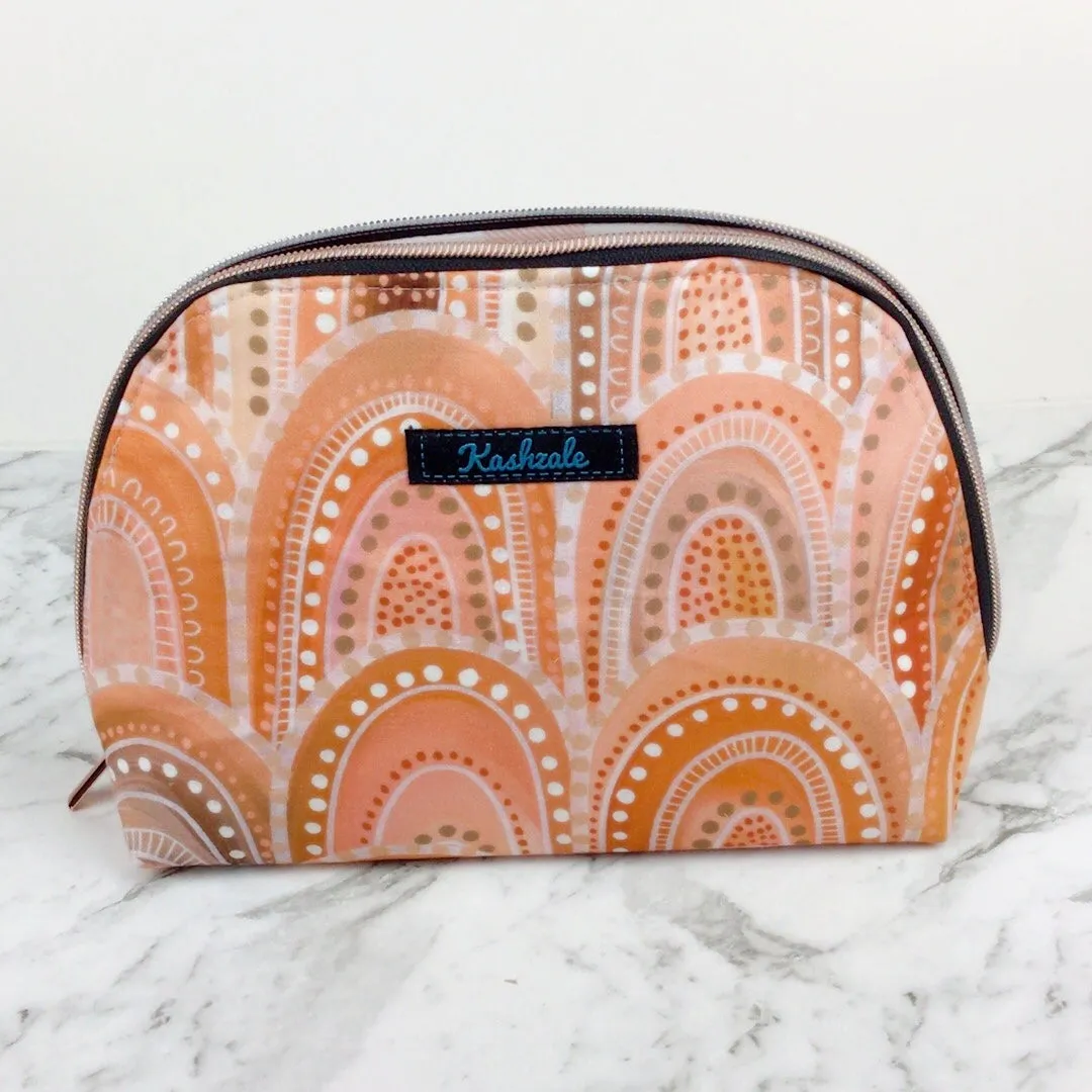 Sand Hills Double Zip Makeup Bag. Design by Holly Sanders