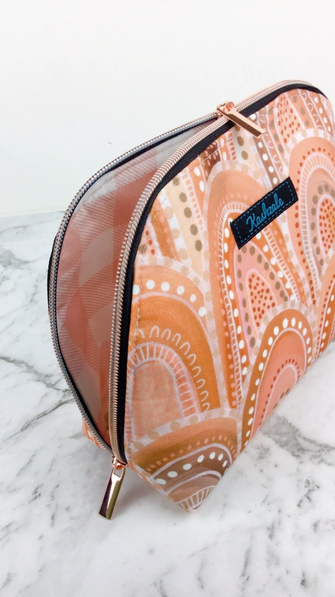 Sand Hills Double Zip Makeup Bag. Design by Holly Sanders