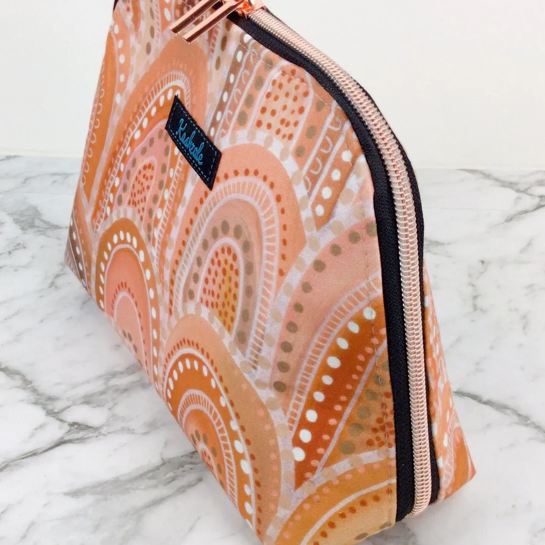 Sand Hills Double Zip Makeup Bag. Design by Holly Sanders