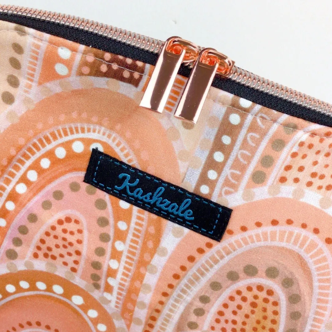 Sand Hills Double Zip Makeup Bag. Design by Holly Sanders