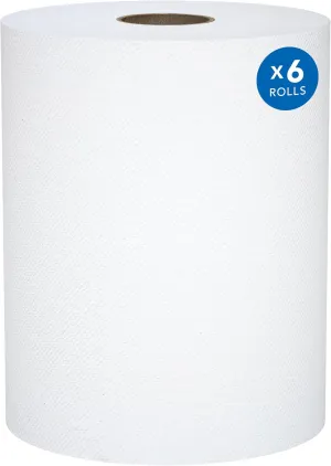 Scott Professional Universal 100% Recycled Fiber Hard Roll Paper Towels, Bulk (56158), 1.5" Core, Absorbency Pockets, Compressed, White (6 Rolls at 800' Each, 4,800'/Case)