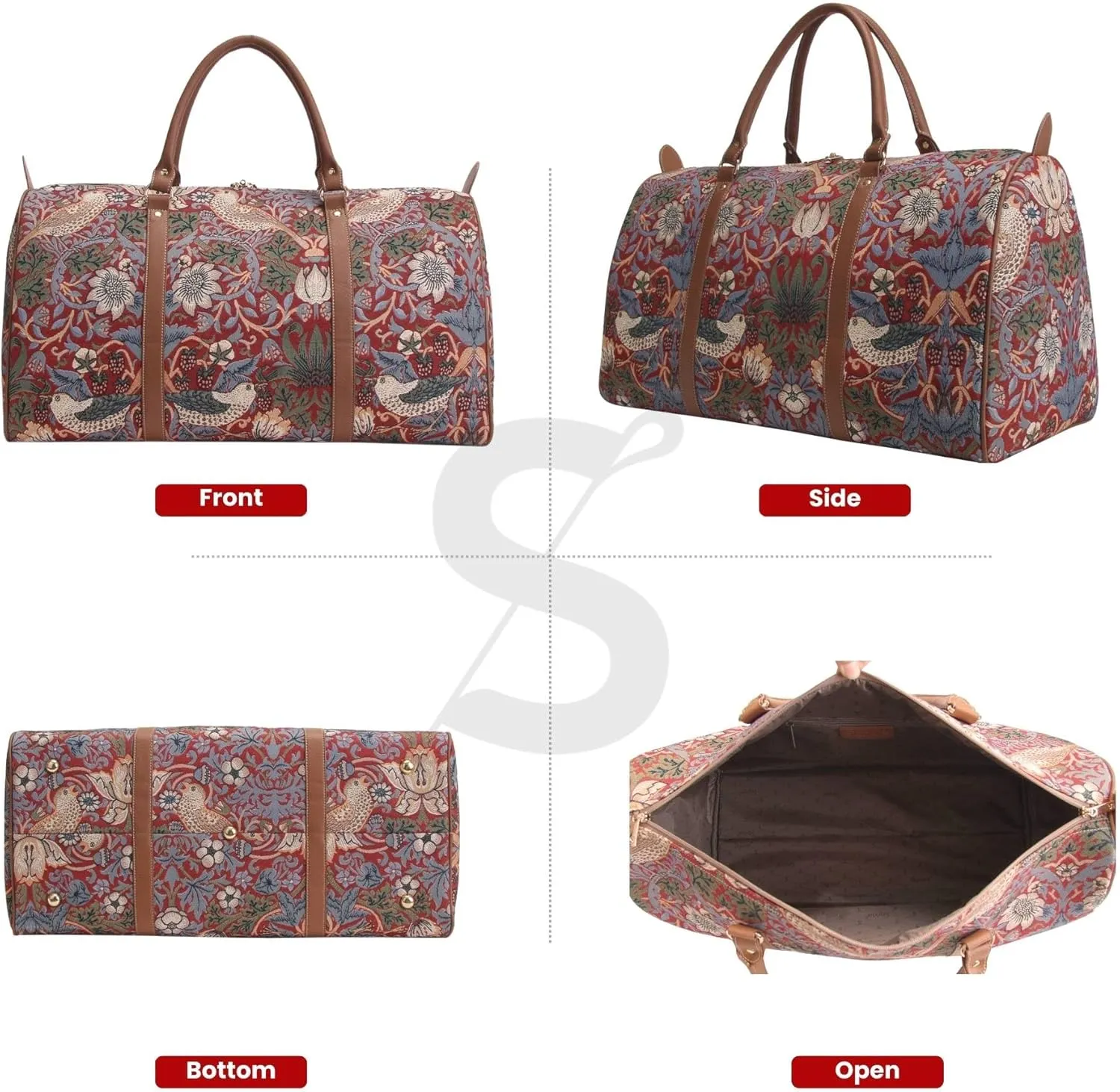 Signare Tapestry Large Travel Duffle Bag Ladies Overnight Weekender Carryon Gym Sports Duffel bags for Women