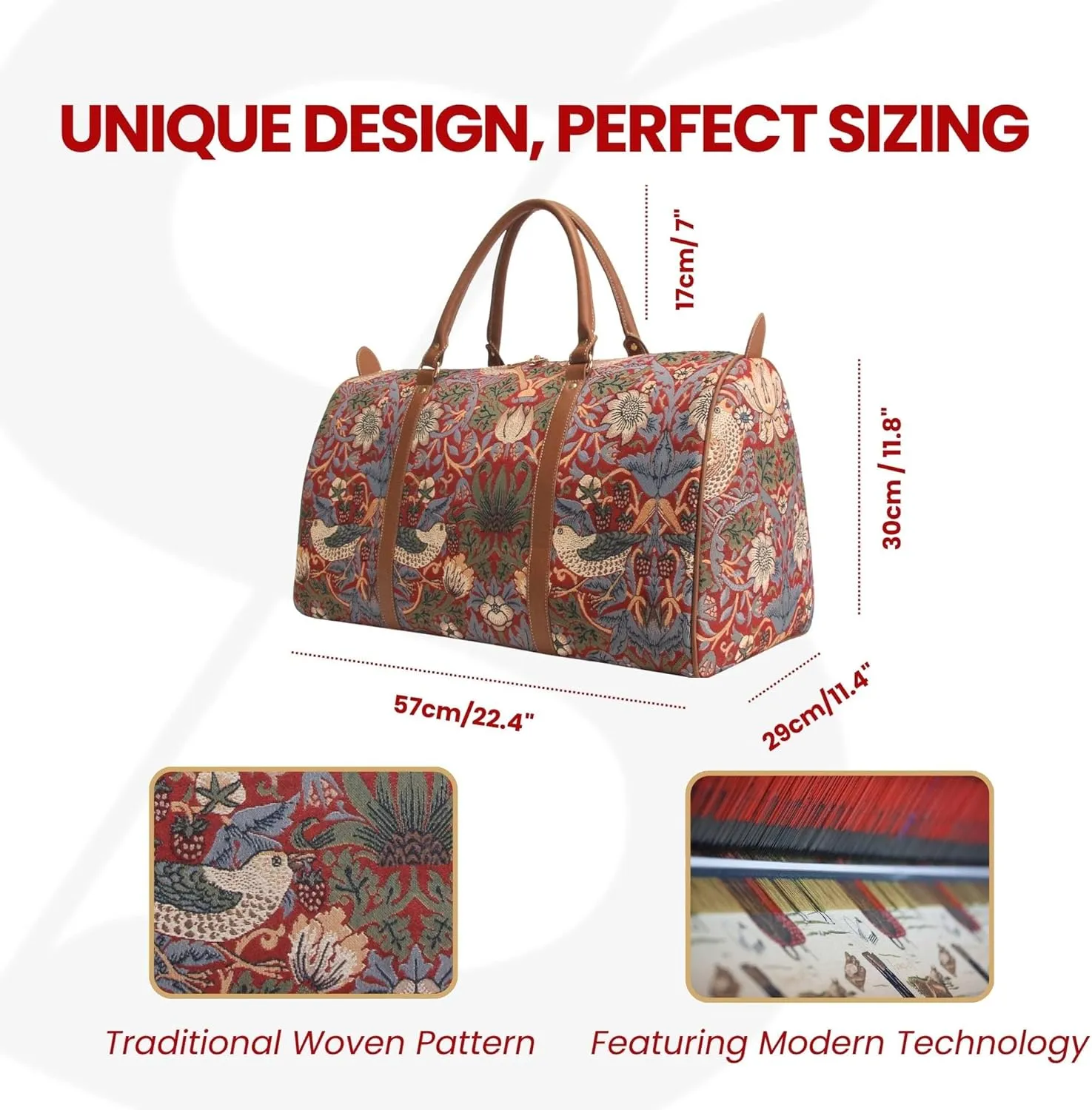 Signare Tapestry Large Travel Duffle Bag Ladies Overnight Weekender Carryon Gym Sports Duffel bags for Women