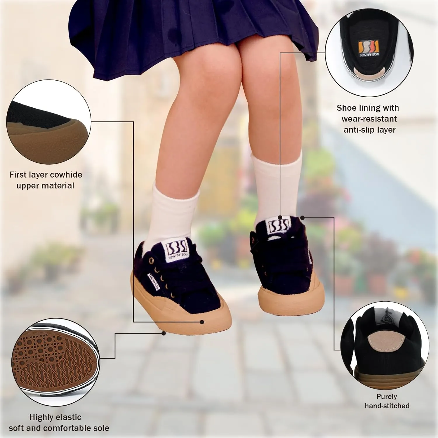 Skateboard Shoes for Unisex-Child with Anti-Slip Trainers Low-top Skate Shoes Pro Models with Shock Absorption Properties