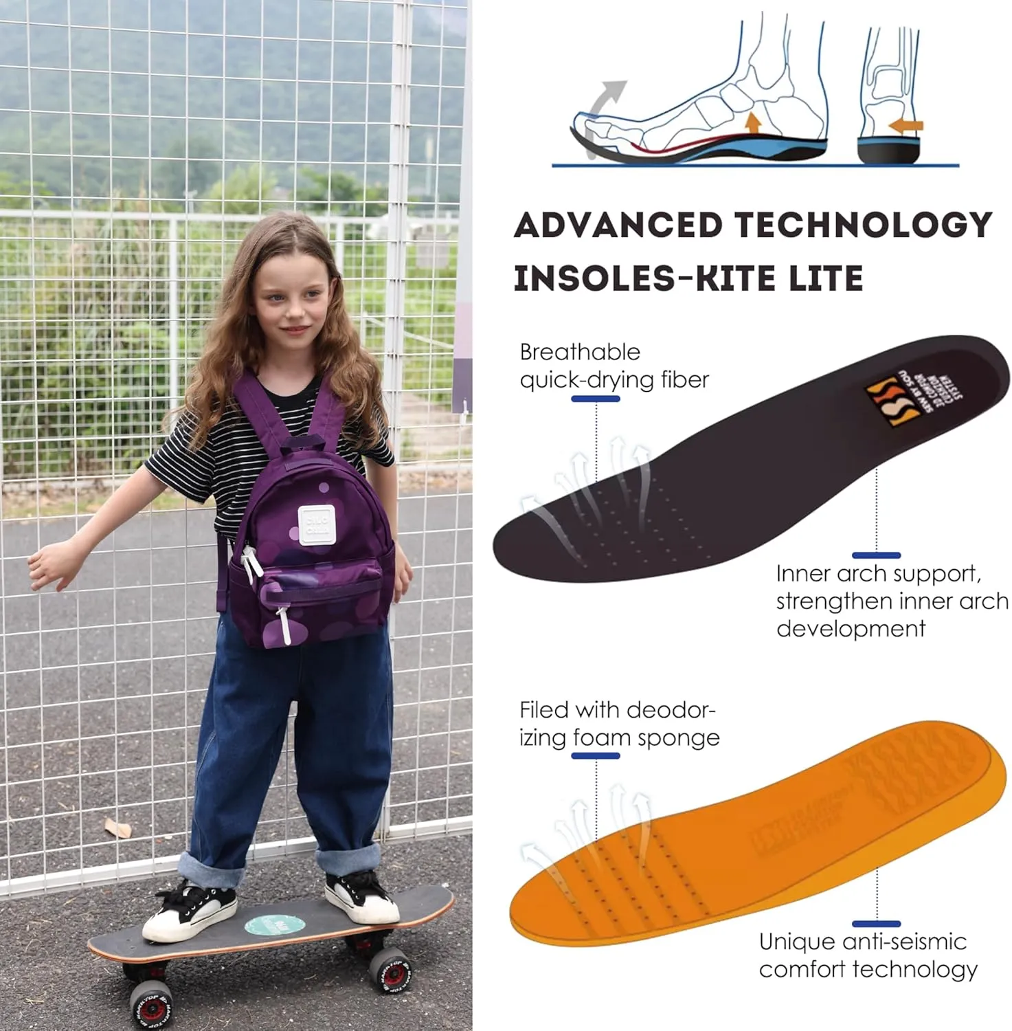 Skateboard Shoes for Unisex-Child with Anti-Slip Trainers Low-top Skate Shoes Pro Models with Shock Absorption Properties