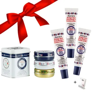 Smiths Rose bud Salve- Collectors Lavish Layers 3x 0.8oz Set & 3x 0.5oz Rosebud Trio Lip Balm-Original Salve, Minted Rose, Strawberry Lip Balm & Trio Lip Gloss Tubes-Christmas Gift Set,Ebook