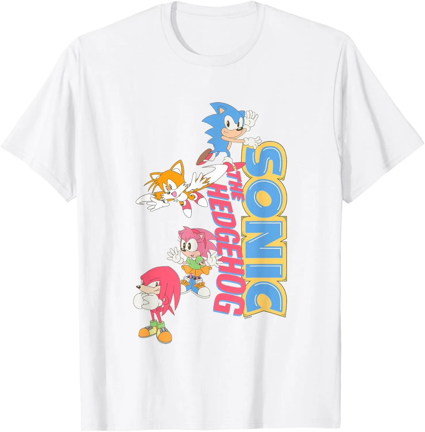 Sonic The Hedgehog Sonic & Friends Cute Retro Group Shot T-Shirt