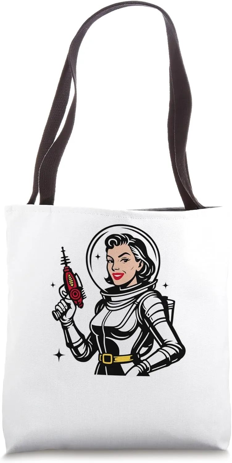 Space Pinup Vintage Comic-Style for Retro Sci-Fi Collectors Tote Bag