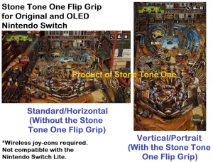 Stone Tone One Flip Grip Handheld Vertical/Portrait Mode Orientation Portable Hand Grip Dock for Original/OLED Nintendo Switch|Requires Wireless Joy-Cons, Great for Games with Vertical Display Support