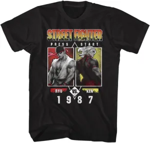 Street Fighter T Shirt Ryu Vs. Ken 1987 Adult Short Sleeve T Shirts Arcade Games Vintage Style Graphic Tees