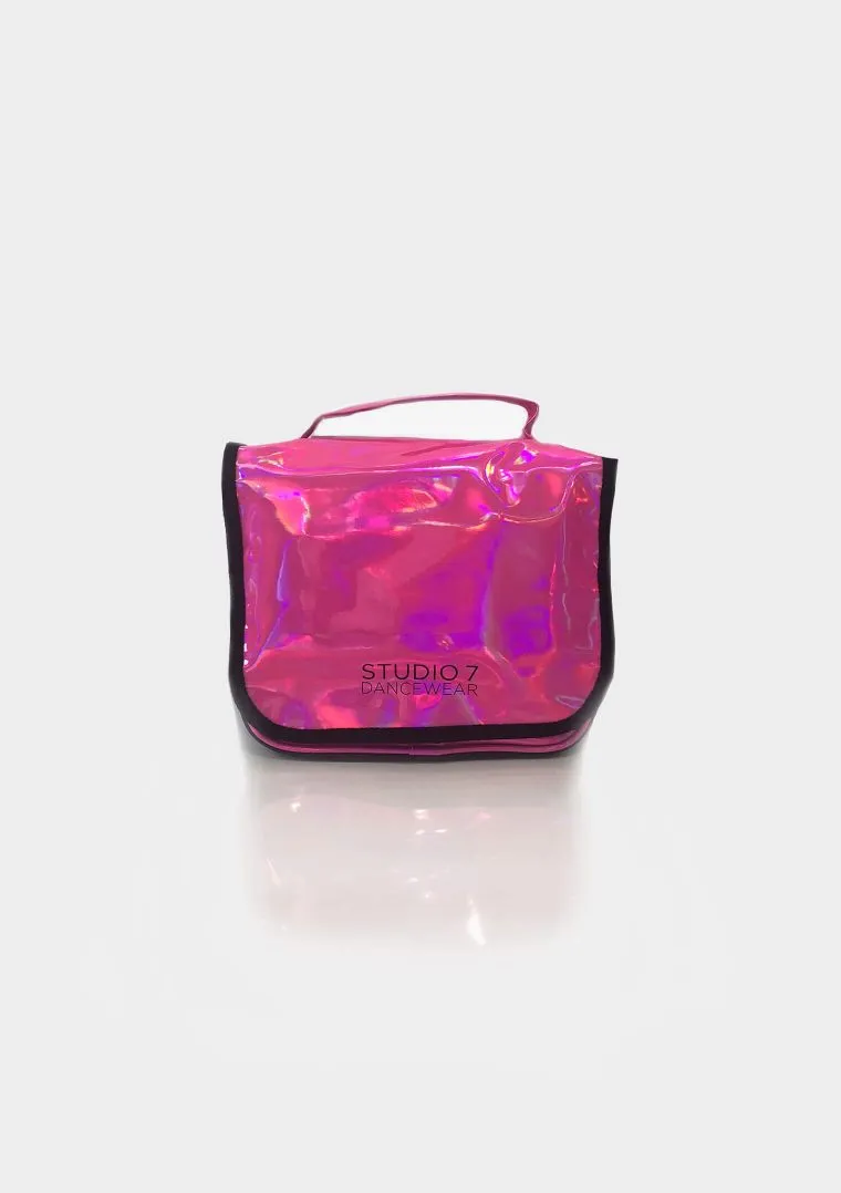 Studio 7 Holographic Make Up Bag - Hot Pink