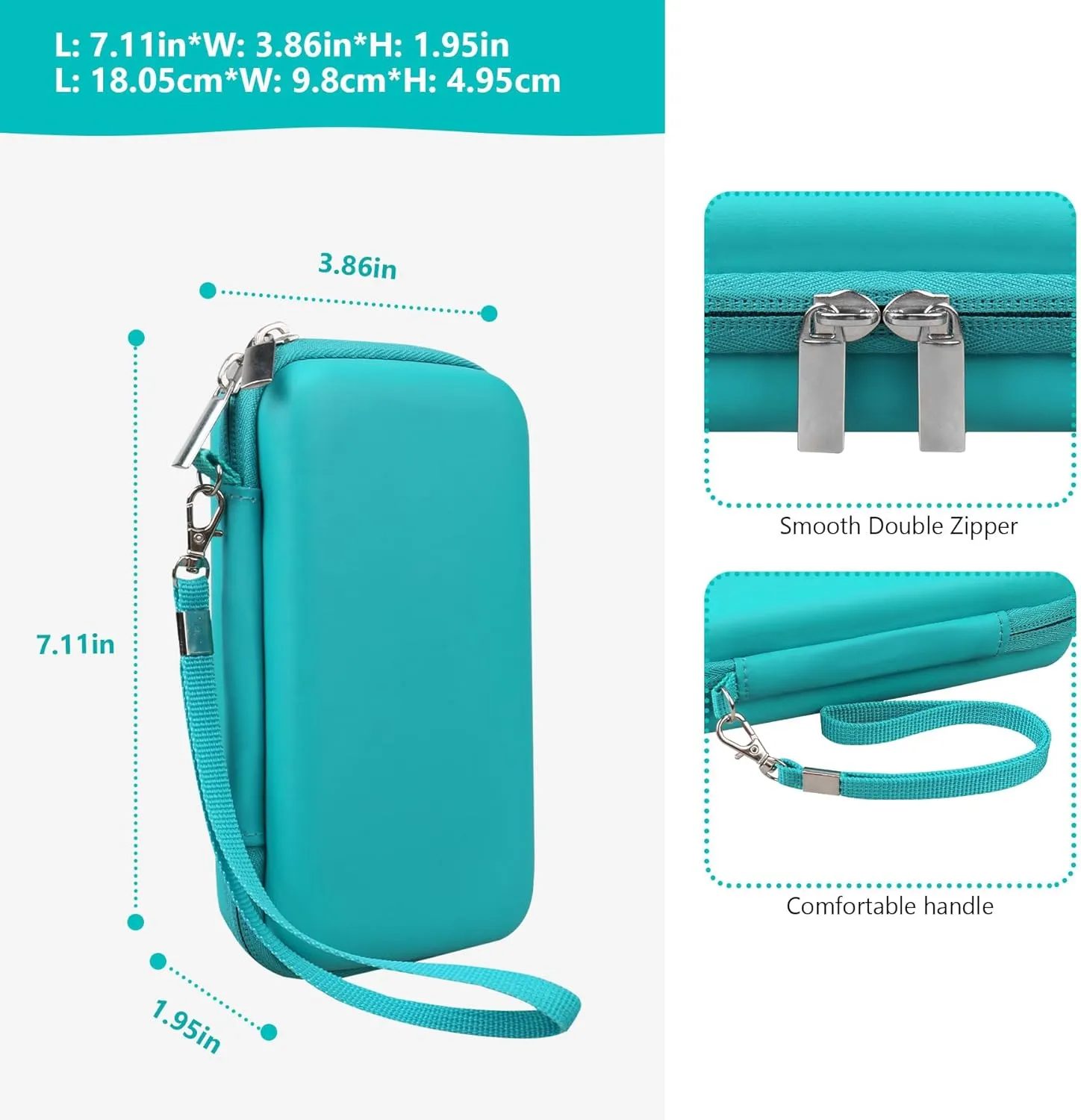 Supmay Carrying Case Compatible with CCTU / TEBIYOU Kids Handheld Games Preloaded 218 Retro Video Games, Portable Gaming Electronic Toys Storage Holder Travel Bag with Mesh Pocket for USB Cable,Green