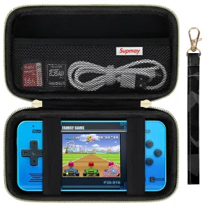 Supmay Carrying Case Compatible with WELLST·G Handheld Game for Kids -Preloaded 220 Retro Video Games, Portable Gaming Player Storage Holder Travel Bag with Mesh Pocket for USB Cable, Black